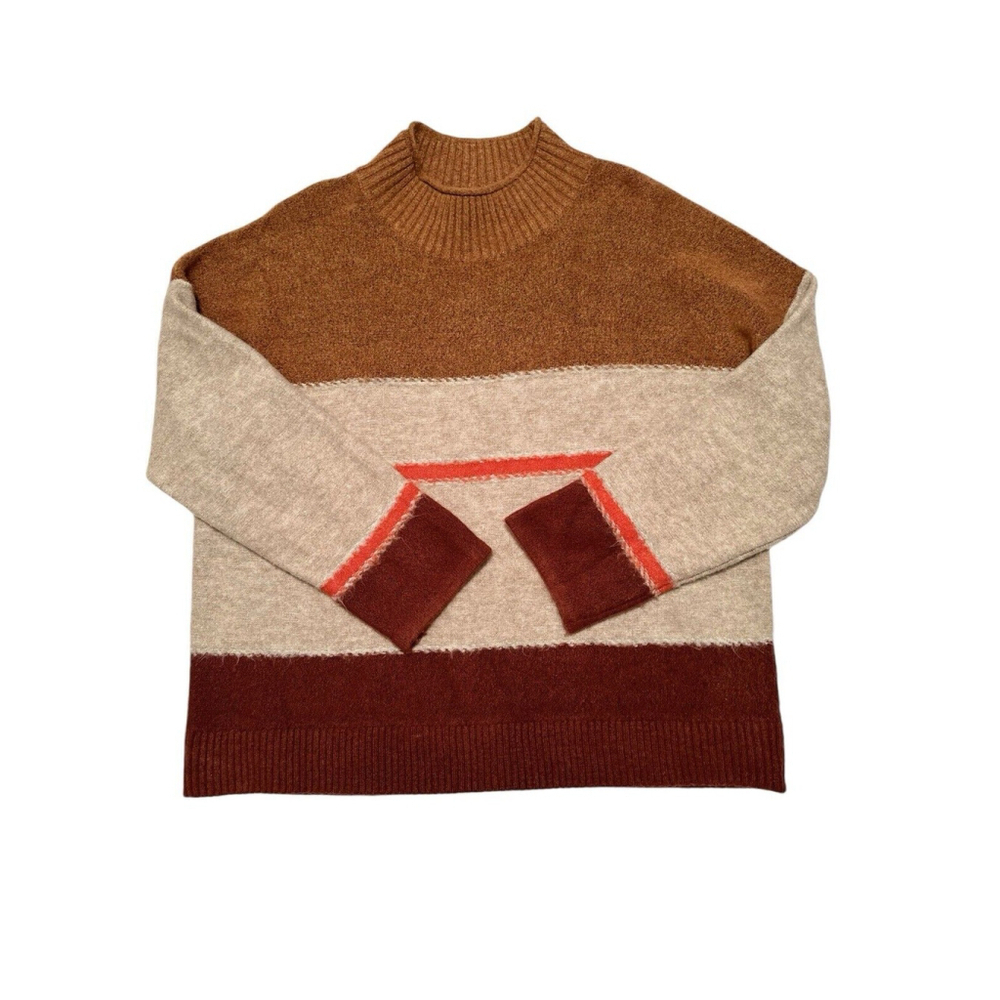 Universal Thread Hygee Fuzzy Womens Oversized Sweater Warm Tight Knit Stripes